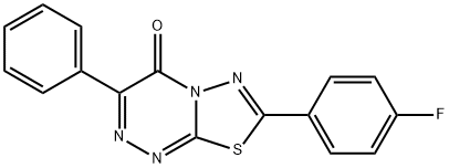 7-(4-fluorophenyl)-3-phenyl-4H-[1,3,4]thiadiazolo[2,3-c][1,2,4]triazin-4-one Struktur