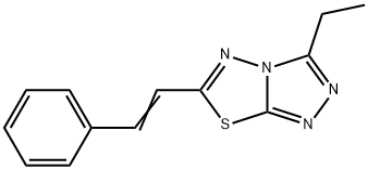 3-ethyl-6-(2-phenylvinyl)[1,2,4]triazolo[3,4-b][1,3,4]thiadiazole Struktur