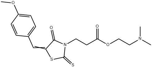 2-(dimethylamino)ethyl 3-[5-(4-methoxybenzylidene)-4-oxo-2-thioxo-1,3-thiazolidin-3-yl]propanoate Struktur