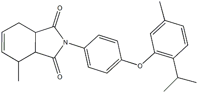 2-[4-(2-isopropyl-5-methylphenoxy)phenyl]-4-methyl-3a,4,7,7a-tetrahydro-1H-isoindole-1,3(2H)-dione Struktur