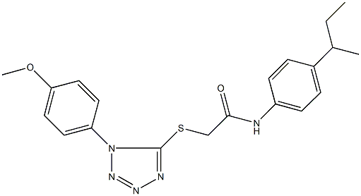 N-(4-sec-butylphenyl)-2-{[1-(4-methoxyphenyl)-1H-tetraazol-5-yl]sulfanyl}acetamide Struktur