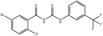 N-(5-bromo-2-chlorobenzoyl)-N'-[3-(trifluoromethyl)phenyl]thiourea Struktur