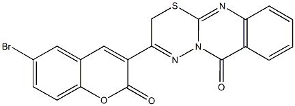 3-(6-bromo-2-oxo-2H-chromen-3-yl)-2H,6H-[1,3,4]thiadiazino[2,3-b]quinazolin-6-one Struktur