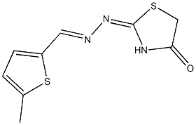 5-methyl-2-thiophenecarbaldehyde (4-oxo-1,3-thiazolidin-2-ylidene)hydrazone Struktur