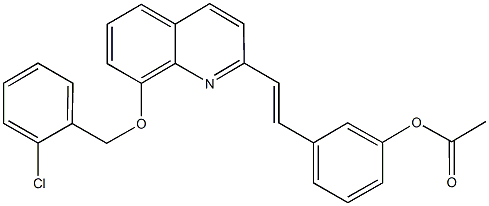 3-(2-{8-[(2-chlorobenzyl)oxy]-2-quinolinyl}vinyl)phenyl acetate Struktur