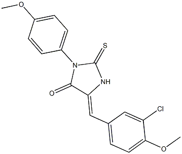 5-(3-chloro-4-methoxybenzylidene)-3-(4-methoxyphenyl)-2-thioxo-4-imidazolidinone Struktur