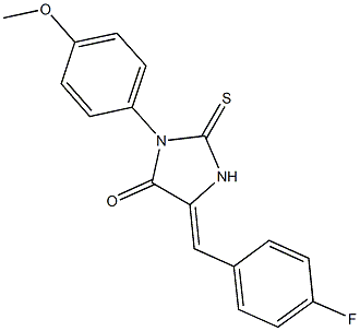 5-(4-fluorobenzylidene)-3-(4-methoxyphenyl)-2-thioxo-4-imidazolidinone Struktur