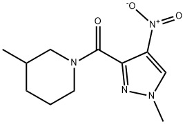 1-({4-nitro-1-methyl-1H-pyrazol-3-yl}carbonyl)-3-methylpiperidine Struktur