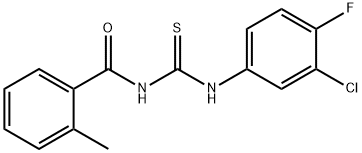 N-(3-chloro-4-fluorophenyl)-N'-(2-methylbenzoyl)thiourea Struktur