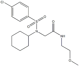 2-[[(4-chlorophenyl)sulfonyl](cyclohexyl)amino]-N-(2-methoxyethyl)acetamide Struktur