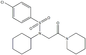 4-chloro-N-cyclohexyl-N-[2-oxo-2-(1-piperidinyl)ethyl]benzenesulfonamide Struktur