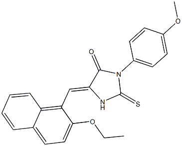 5-[(2-ethoxy-1-naphthyl)methylene]-3-(4-methoxyphenyl)-2-thioxo-4-imidazolidinone Struktur