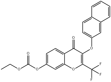 ethyl 3-(2-naphthyloxy)-4-oxo-2-(trifluoromethyl)-4H-chromen-7-yl carbonate Struktur