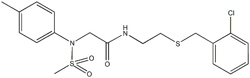 N-{2-[(2-chlorobenzyl)sulfanyl]ethyl}-2-[4-methyl(methylsulfonyl)anilino]acetamide Struktur