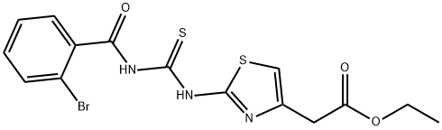 ethyl [2-({[(2-bromobenzoyl)amino]carbothioyl}amino)-1,3-thiazol-4-yl]acetate Struktur