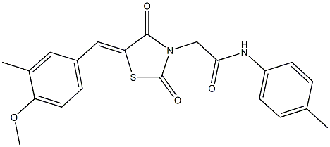 2-[5-(4-methoxy-3-methylbenzylidene)-2,4-dioxo-1,3-thiazolidin-3-yl]-N-(4-methylphenyl)acetamide Struktur