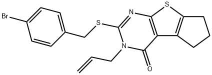 3-allyl-2-[(4-bromobenzyl)sulfanyl]-3,5,6,7-tetrahydro-4H-cyclopenta[4,5]thieno[2,3-d]pyrimidin-4-one Struktur