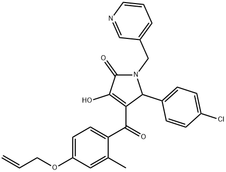 4-[4-(allyloxy)-2-methylbenzoyl]-5-(4-chlorophenyl)-3-hydroxy-1-(3-pyridinylmethyl)-1,5-dihydro-2H-pyrrol-2-one Struktur