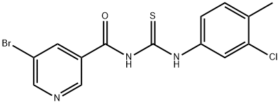 N-[(5-bromo-3-pyridinyl)carbonyl]-N'-(3-chloro-4-methylphenyl)thiourea Struktur