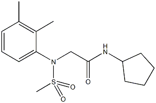 N-cyclopentyl-2-[2,3-dimethyl(methylsulfonyl)anilino]acetamide Struktur