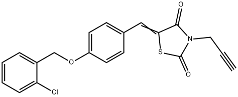 5-{4-[(2-chlorobenzyl)oxy]benzylidene}-3-(2-propynyl)-1,3-thiazolidine-2,4-dione Struktur