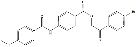 2-(4-bromophenyl)-2-oxoethyl 4-[(4-methoxybenzoyl)amino]benzoate Struktur