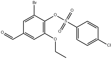 2-bromo-6-ethoxy-4-formylphenyl 4-chlorobenzenesulfonate Struktur