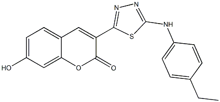 3-[5-(4-ethylanilino)-1,3,4-thiadiazol-2-yl]-7-hydroxy-2H-chromen-2-one Struktur