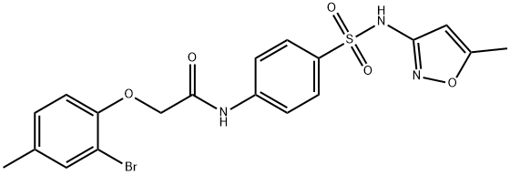 2-(2-bromo-4-methylphenoxy)-N-(4-{[(5-methyl-3-isoxazolyl)amino]sulfonyl}phenyl)acetamide Struktur