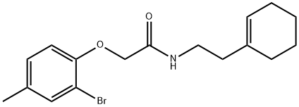 2-(2-bromo-4-methylphenoxy)-N-[2-(1-cyclohexen-1-yl)ethyl]acetamide Struktur