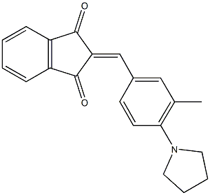 2-[3-methyl-4-(1-pyrrolidinyl)benzylidene]-1H-indene-1,3(2H)-dione Struktur