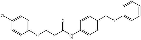 3-[(4-chlorophenyl)sulfanyl]-N-{4-[(phenylsulfanyl)methyl]phenyl}propanamide Struktur