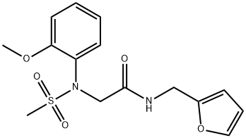 N-(2-furylmethyl)-2-[2-methoxy(methylsulfonyl)anilino]acetamide Struktur