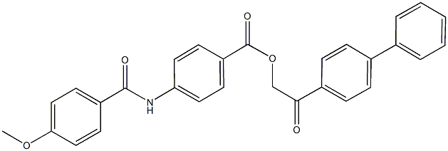 2-[1,1'-biphenyl]-4-yl-2-oxoethyl 4-[(4-methoxybenzoyl)amino]benzoate Struktur