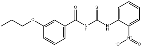 N-{2-nitrophenyl}-N'-(3-propoxybenzoyl)thiourea Struktur