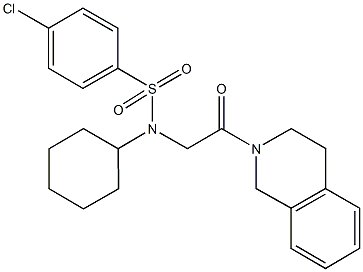 4-chloro-N-cyclohexyl-N-[2-(3,4-dihydro-2(1H)-isoquinolinyl)-2-oxoethyl]benzenesulfonamide Struktur