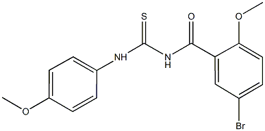 N-(5-bromo-2-methoxybenzoyl)-N'-(4-methoxyphenyl)thiourea Struktur