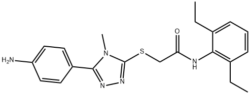 2-{[5-(4-aminophenyl)-4-methyl-4H-1,2,4-triazol-3-yl]sulfanyl}-N-(2,6-diethylphenyl)acetamide Struktur