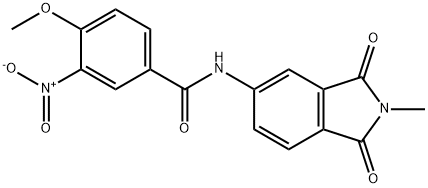 3-nitro-4-methoxy-N-(2-methyl-1,3-dioxo-2,3-dihydro-1H-isoindol-5-yl)benzamide Struktur