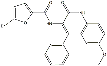 5-bromo-N-{1-[(4-methoxyanilino)carbonyl]-2-phenylvinyl}-2-furamide Struktur