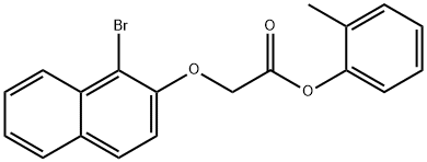 2-methylphenyl [(1-bromo-2-naphthyl)oxy]acetate Struktur