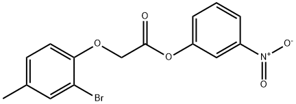 3-nitrophenyl (2-bromo-4-methylphenoxy)acetate Struktur