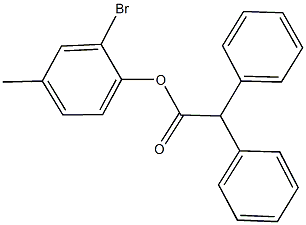 2-bromo-4-methylphenyl diphenylacetate Struktur