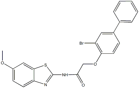 2-[(3-bromo[1,1'-biphenyl]-4-yl)oxy]-N-(6-methoxy-1,3-benzothiazol-2-yl)acetamide Struktur