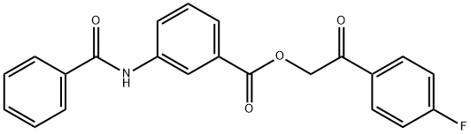 2-(4-fluorophenyl)-2-oxoethyl 3-(benzoylamino)benzoate Struktur