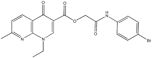 2-(4-bromoanilino)-2-oxoethyl 1-ethyl-7-methyl-4-oxo-1,4-dihydro[1,8]naphthyridine-3-carboxylate Struktur