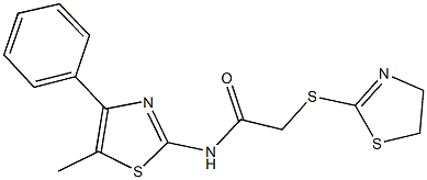 2-(4,5-dihydro-1,3-thiazol-2-ylsulfanyl)-N-(5-methyl-4-phenyl-1,3-thiazol-2-yl)acetamide Struktur