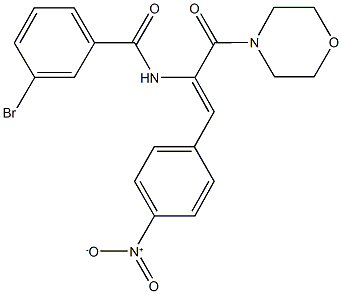 3-bromo-N-[2-{4-nitrophenyl}-1-(4-morpholinylcarbonyl)vinyl]benzamide Struktur