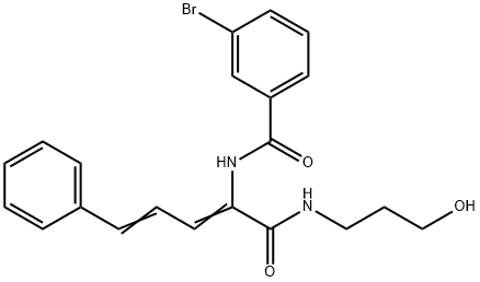 3-bromo-N-(1-{[(3-hydroxypropyl)amino]carbonyl}-4-phenyl-1,3-butadienyl)benzamide Struktur