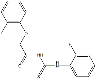 N-(2-fluorophenyl)-N'-[(2-methylphenoxy)acetyl]thiourea Struktur